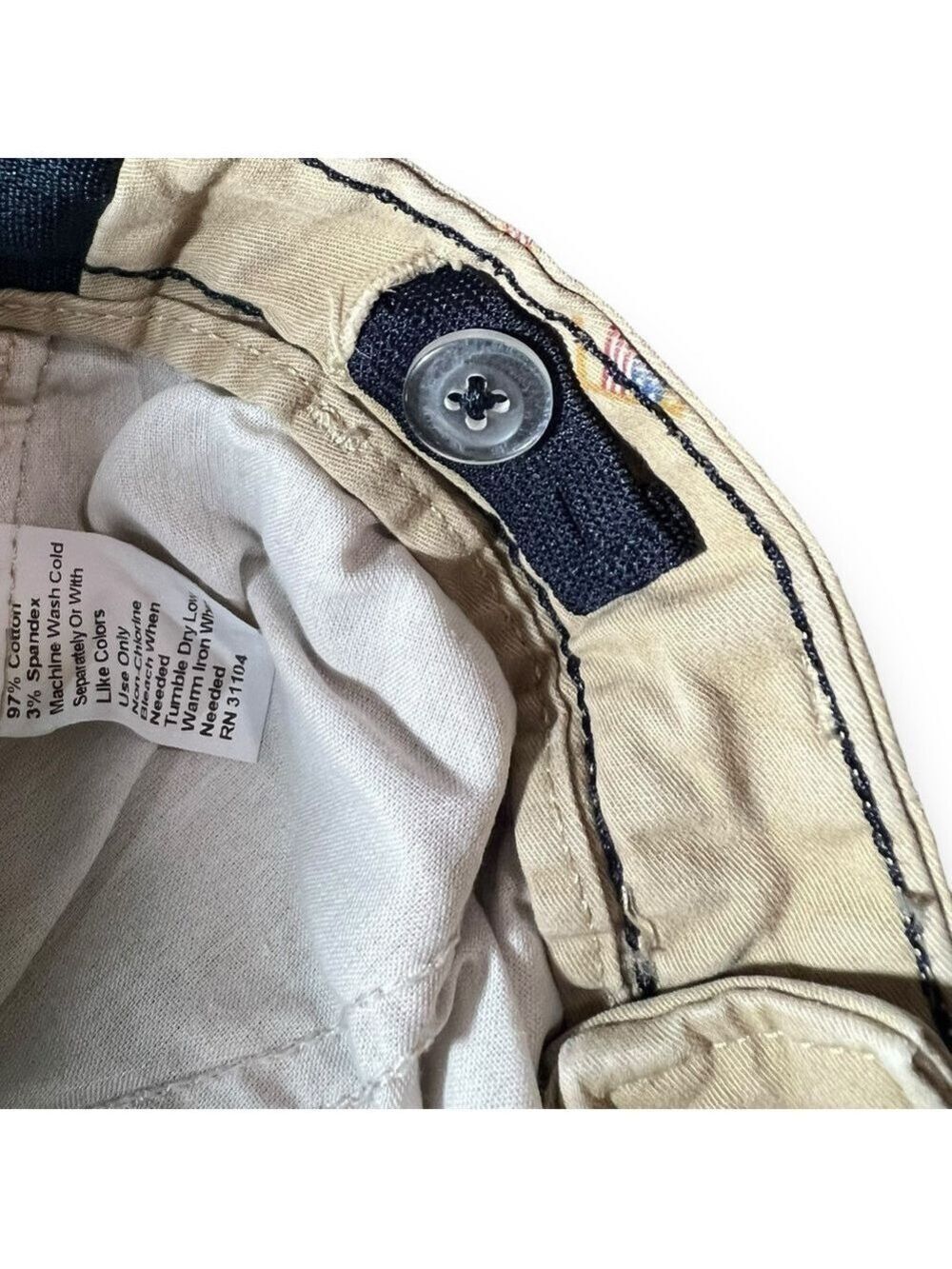 Crown & Ivy Boy’s Motion Flex Khaki Shorts American Flag Print Size 12R - Picture 5 of 6